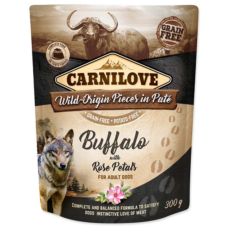 Kapsička CARNILOVE Dog Paté Buffalo with Rose Petals 300 g