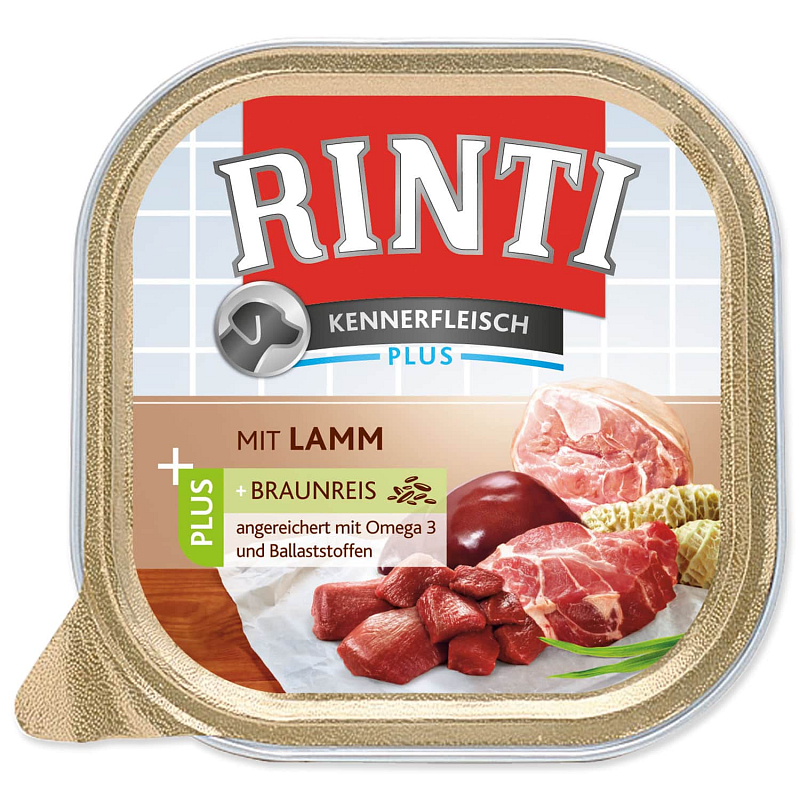 Vanička RINTI Kennerfleisch jehně + hnědá rýže - KARTON (9ks) 300 g