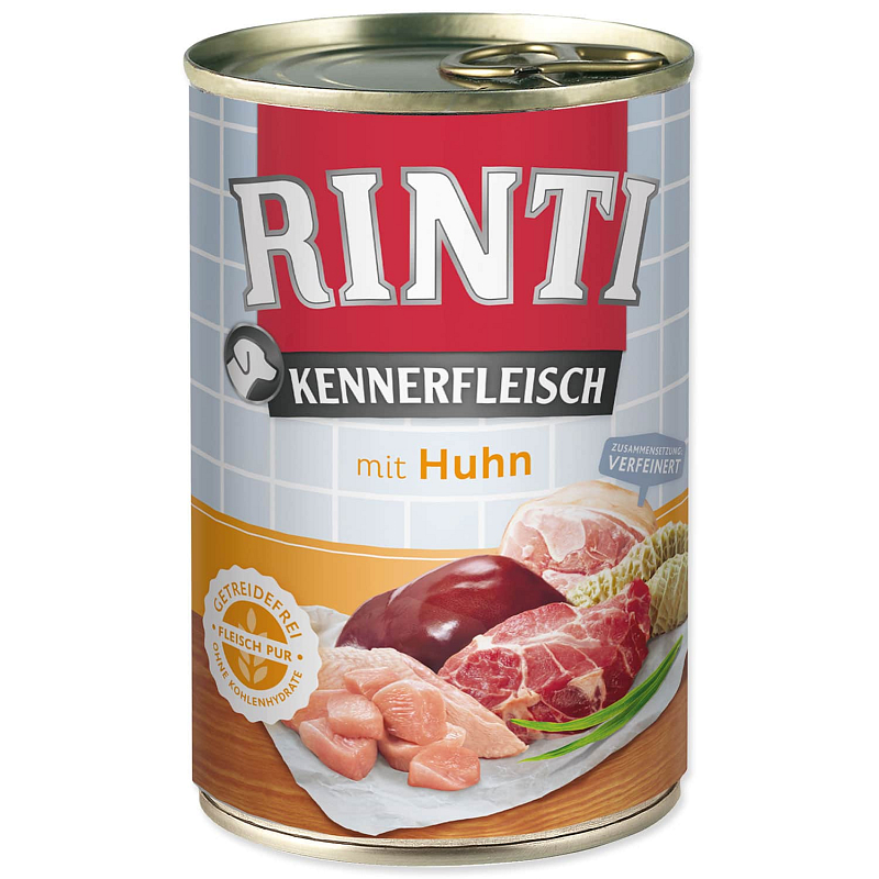 Konzerva RINTI Kennerfleisch kuře - KARTON (24ks) 400 g