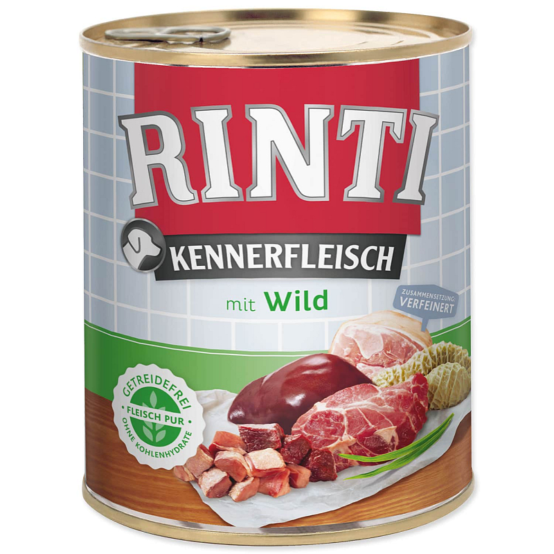 Konzerva RINTI Kennerfleisch zvěřina - KARTON (12ks) 800 g