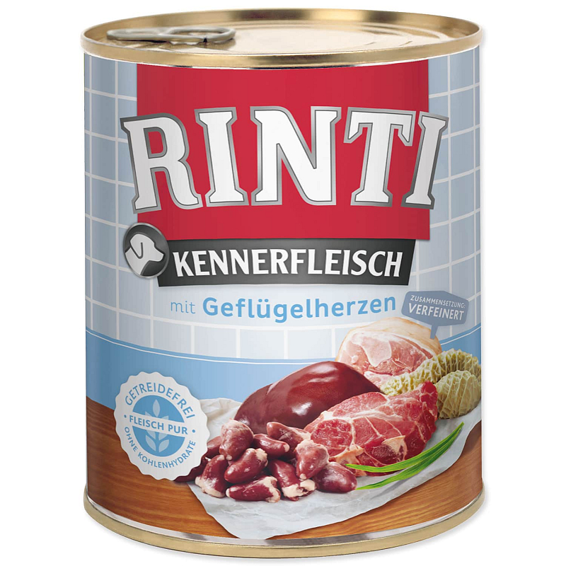 Konzerva RINTI Kennerfleisch drůbeží srdíčka - KARTON (12ks) 800 g