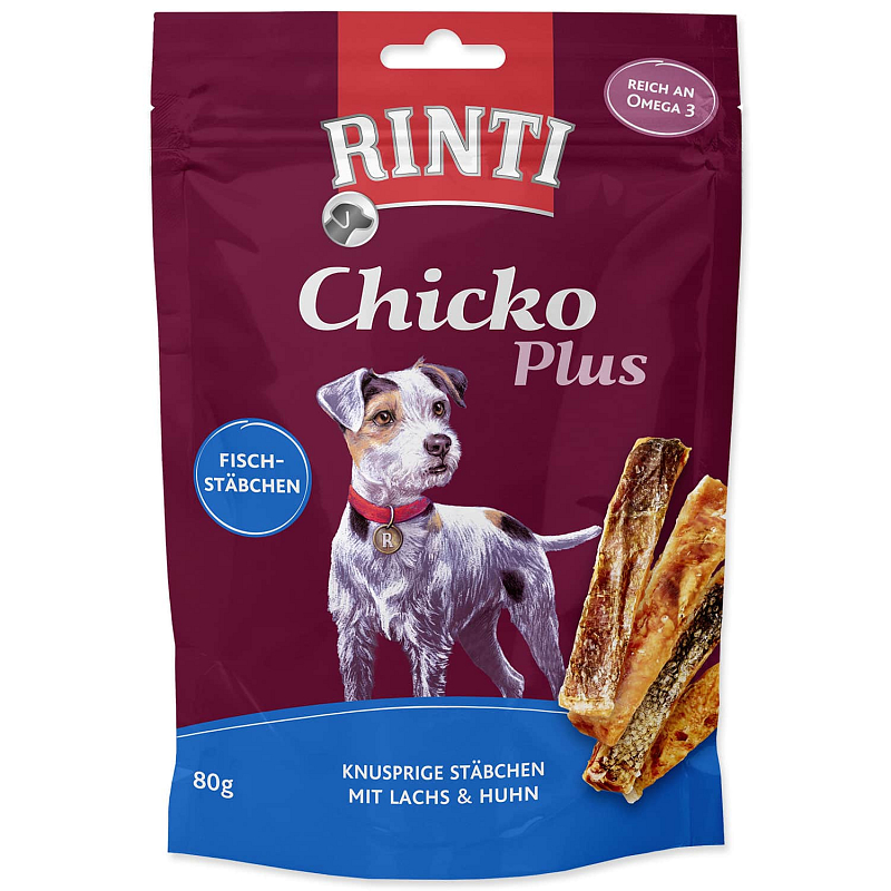 Pochoutka RINTI Extra Chicko Plus losos + kuře - KARTON (12ks) 80 g