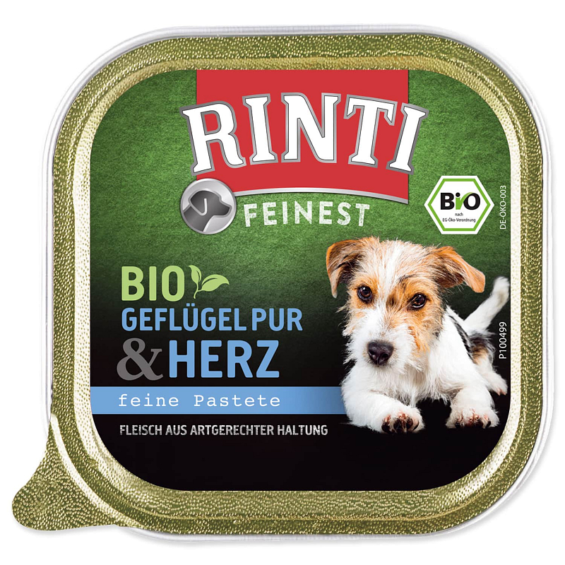 Vanička RINTI Bio drůbeží srdíčka - KARTON (11ks) 150 g