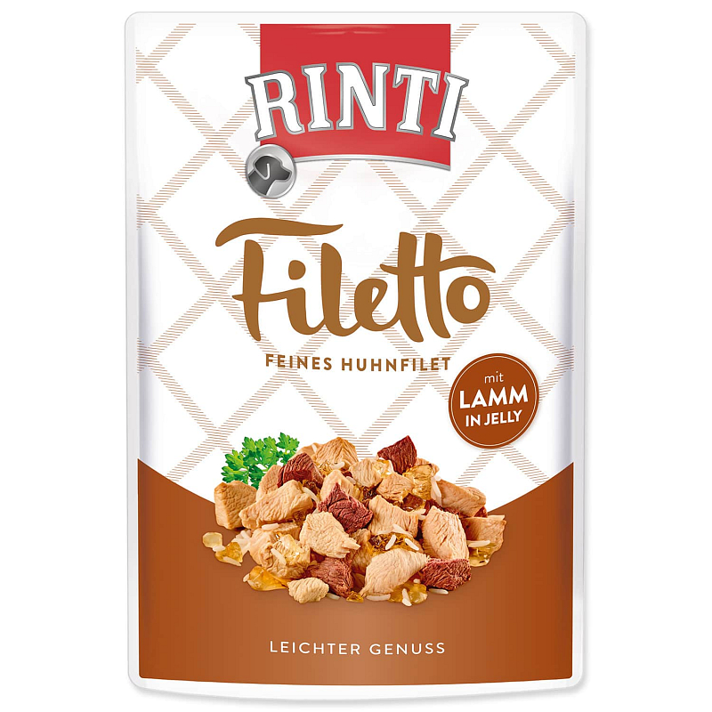 Kapsička RINTI Filetto kuře + jehně v želé - KARTON (24ks) 100 g