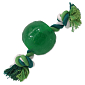 Hračka DOG FANTASY Strong Mint míček gumový s provazem zelený 8,2 cm 1 ks