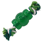 Hračka DOG FANTASY Strong Mint soudek gumový s provazem zelený 9,5 cm 1 ks