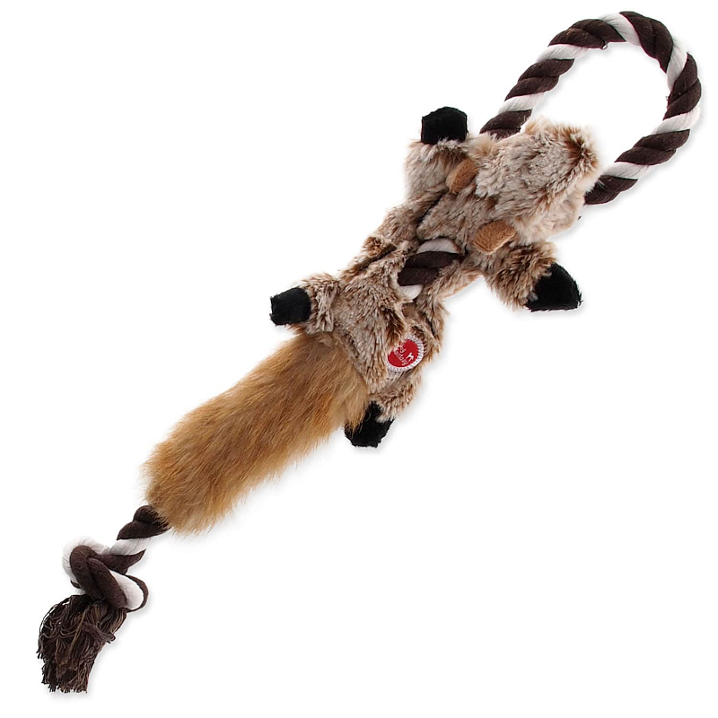 Hračka DOG FANTASY Skinneeez s provazem liška 35 cm 1 ks