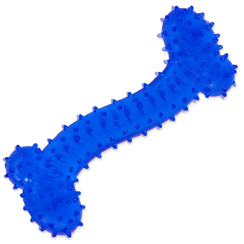 Hračka DOG FANTASY kost gumová modrá 11 cm 1 ks