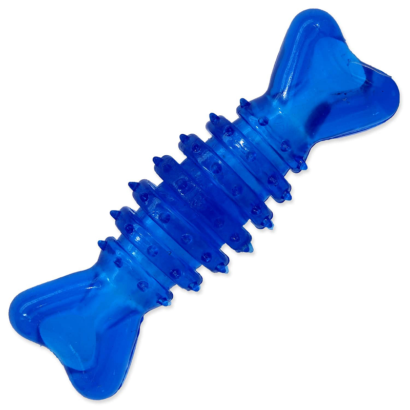 Hračka DOG FANTASY kost gumová modrá 12 cm 1 ks