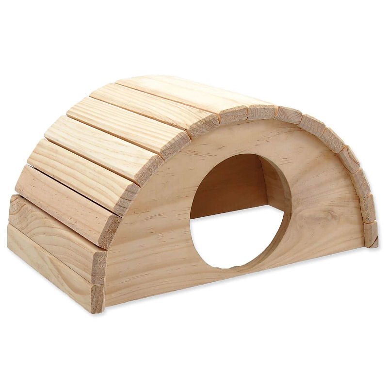 Domek SMALL ANIMALS půlkruh dřevěný 31 x 20 x 15,5 cm 1 ks