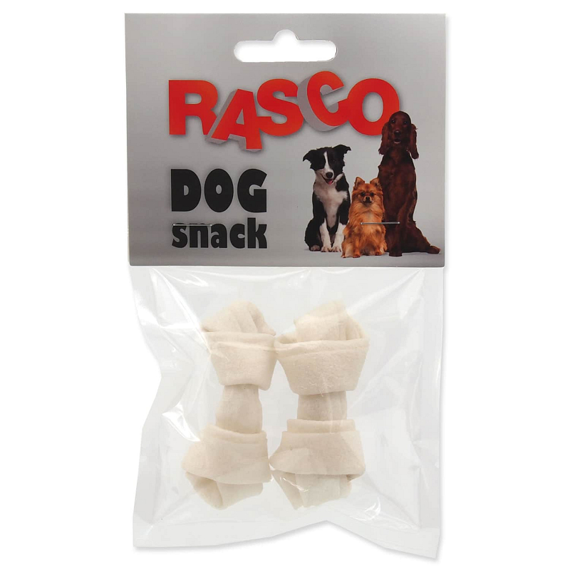 Uzle RASCO Dog buvolí bílé 6,25 cm 2 ks