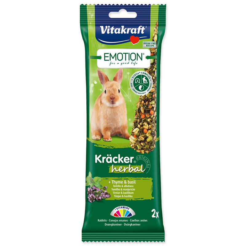 Tyčinky VITAKRAFT Emotion Kracker králík herbal 112 g