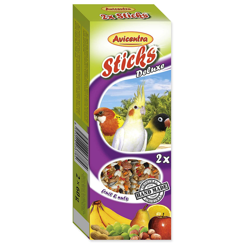 Tyčinky AVICENTRA ovocno-ořechové pro malé papoušky - KARTON (10ks) 2 ks