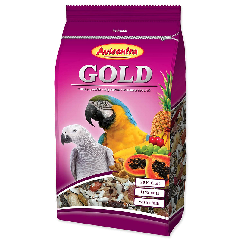 AVICENTRA Gold pro velké papoušky - KARTON (5ks) 850 g