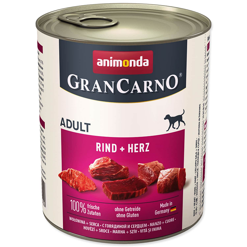 Konzerva ANIMONDA Gran Carno hovězí + srdce - KARTON (6ks) 800 g