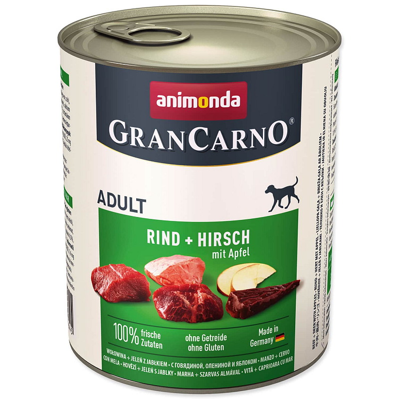 Konzerva ANIMONDA Gran Carno hovězí + jelení maso + jablka - KARTON (6ks) 800 g