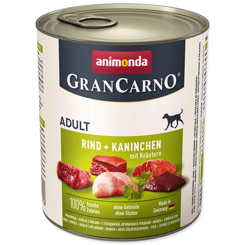 Konzerva ANIMONDA Gran Carno hovězí + králík + bylinky - KARTON (6ks) 800 g