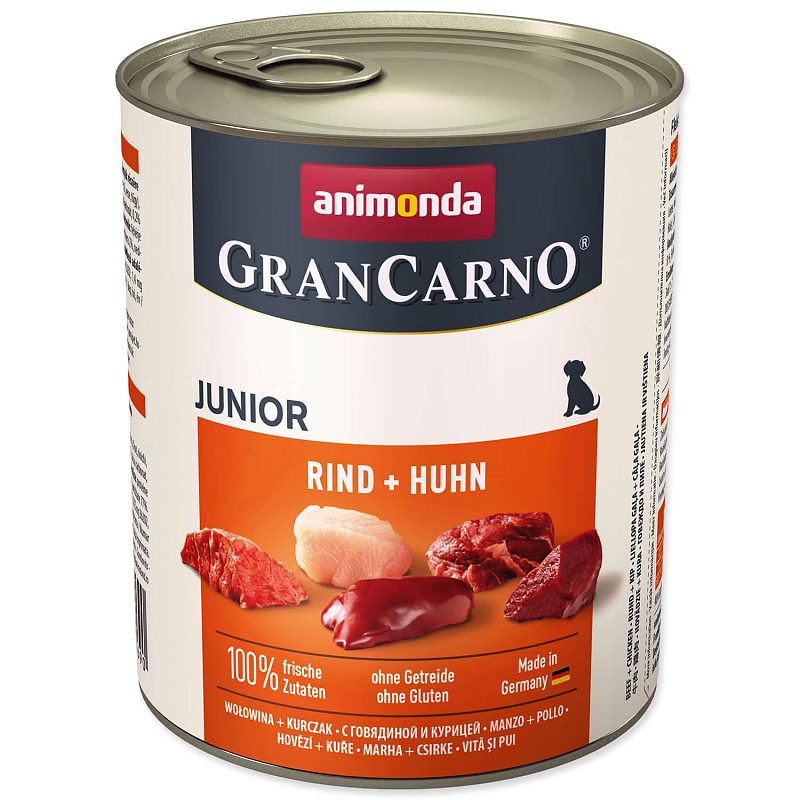 Konzerva ANIMONDA Gran Carno Junior hovězí + kuře - KARTON (6ks) 800 g