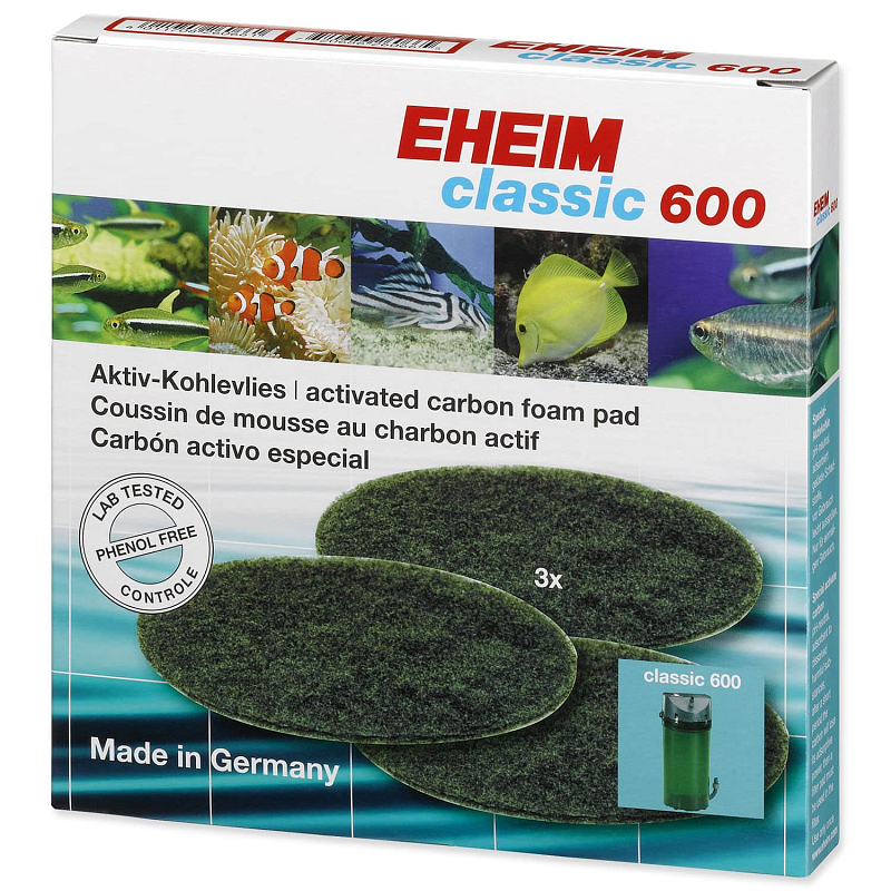 Náplň EHEIM molitan uhlíkový jemný Classic 600 3 ks