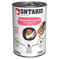 Konzerva ONTARIO Kitten Chicken, Shrimp, Rice and Salmon Oil 400 g