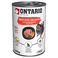 Konzerva ONTARIO Cat Beef, Salmon, Sunflower Oil 400 g