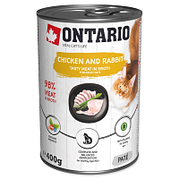 Konzerva ONTARIO Cat Chicken, Rabbit, Salmon Oil 400 g
