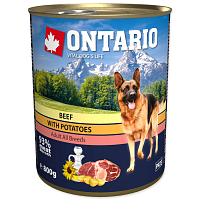 Konzerva ONTARIO Dog Beef, Potatos and Sunflower Oil 800 g