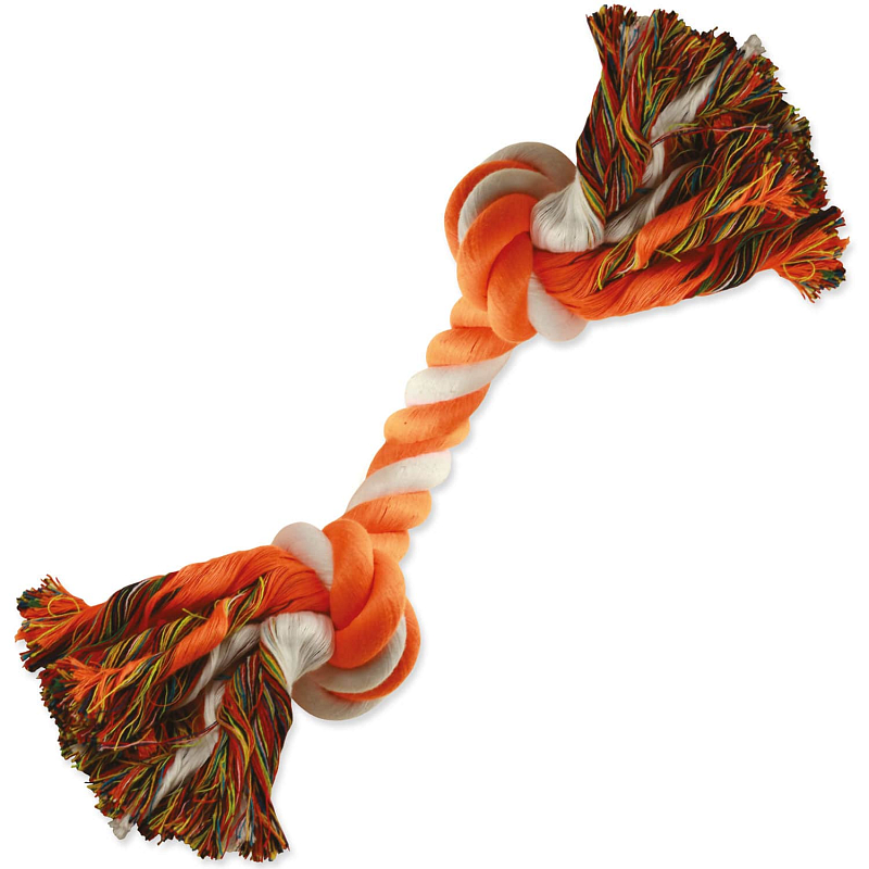 Uzel DOG FANTASY bavlněný oranžovo-bílý 2 knoty 20 cm 1 ks