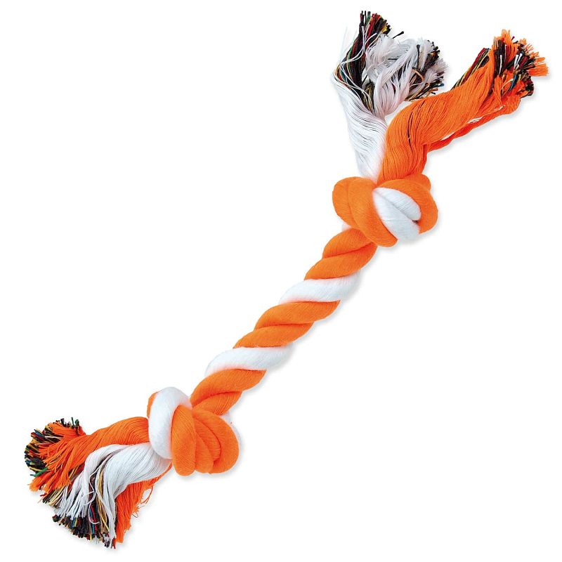 Uzel DOG FANTASY bavlněný oranžovo-bílý 2 knoty 25 cm 1 ks