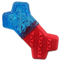 Hračka DOG FANTASY Kost chladící červeno-modrá 13,5x7,4x3,8cm 1 ks