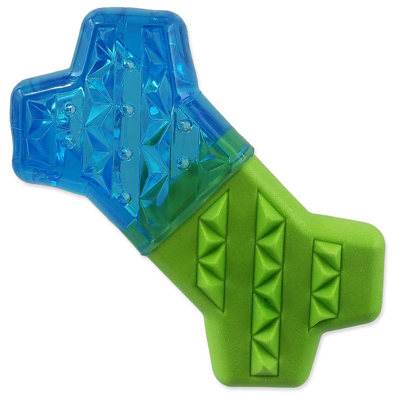 Hračka DOG FANTASY Kost chladící zeleno-modrá 13,5x7,4x3,8cm 1 ks