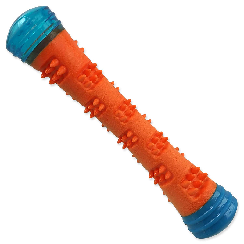 Hračka DOG FANTASY Kouzelná hůlka svítící, pískací oranžovo-modrá 4,6x4,6x23cm 1 ks