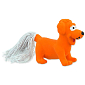 Hračka DOG FANTASY Latex Mini Pes oranžový se zvukem 7 cm 1 ks