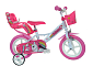 Dino 124GLN bílá+růžový potisk 12" 2015 dětské kolo