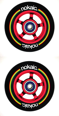 Kolečka Nokaic 100mm BLACK/RED 2ks