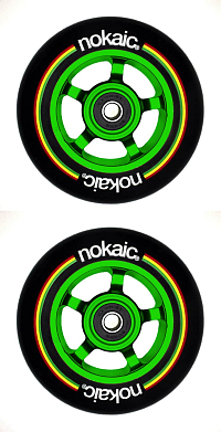 Kolečka Nokaic 100mm BLACK/GREEN 2ks