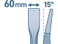 sekáč plochý SDS PLUS lomený 15°, 250x14mm, šířka ostří 60mm