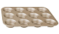 BERLINGERHAUS Forma na muffiny s nepřilnavým povrchem 12 ks zlatá BH-1430