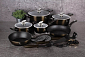 BERLINGERHAUS Pánev Wok s mramorovým povrchem 28 cm Shiny Black Collection BH-6610