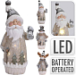 HOMESTYLING Vánoční dekorace s LED osvětlením SANTA 56 cm KO-APF470990sant