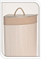 EXCELLENT Koš na prádlo rohový bambus 35 x 35 x 60 cm bílá KO-HX9100570