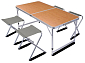 PROGARDEN Kempingový nábytek stůl + 4 židle skládací REDCLIFFS ocel/dřevo KO-X61210190