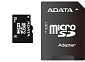Paměťová karta Adata MicroSDHC 8GB Class4 + adaptér