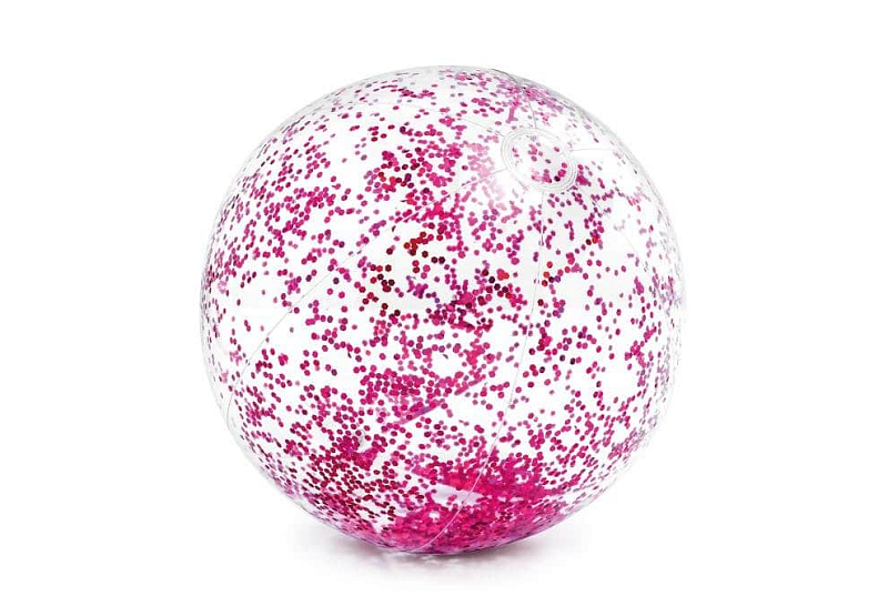 Nafukovací plážový míč INTEX 58070 Glitter Transp. 71 cm - Růžová