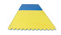 TATAMI -TAEKWONDO   PUZZLE podložka oboustranná 100x100x2,5 cm - žlutá/modrá