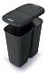 Odpadkový koš Prosperplast COMPACTA Q DUO, 45 l recyklovaná černá s černým víkem