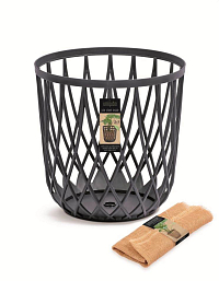 Univerzální koš UNIQUBO s jutovým pytlem 39 cm - barva: antracit