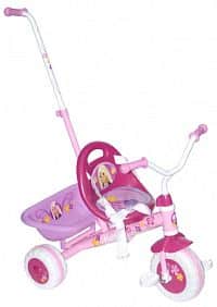 Dětská Barbie tříkolka s vodící tyčí