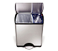 Odpadkový koš na tříděný odpad, Simplehuman – 30/16 l, obdélníkový, matná ocel, FPP