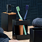 KELA WC sada Cube polyresin černá KL-23690